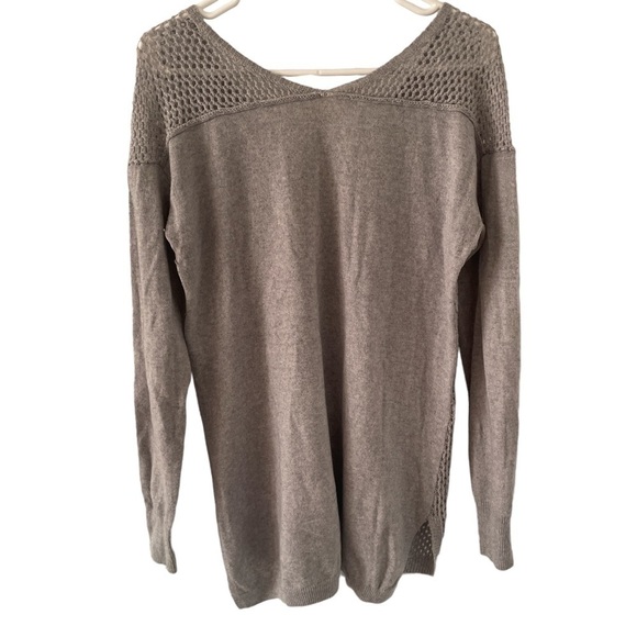 Rebecca Taylor Wool Cashmere V Neck Open Knit Long Sleeve Sweater Small - Picture 3 of 6